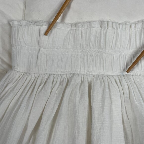 P cill Inherit Clothing Company Classic White Textured Cotton Lined Midi Skirt M - Picture 12 of 16